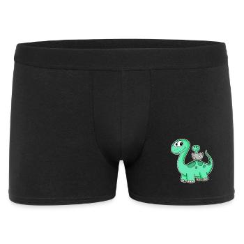 Dinosaur with Baby Dinosaur - Dino - Men's Boxer Shorts - black - Front