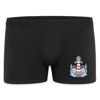 Anchor Lighthouse Mix Motif - Men's Boxer Shorts - black - Front