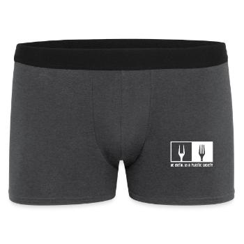 Be Metal In A Plastic Society Pommesgabel Metal - Männer Boxer Shorts - Anthrazit - Vorne