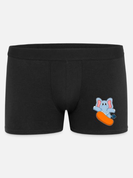Elephant Snowboarder Snowboard - Men's Boxer Shorts - black
