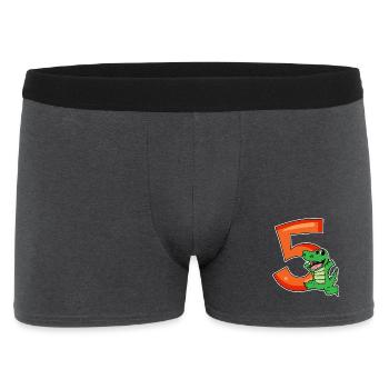 5 Birthday 5 years old with animal motif - five - Men's Boxer Shorts - charcoal grey - Front