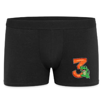 3 anniversaire 3 ans avec motif animal - trois - Boxer Homme - noir - Devant
