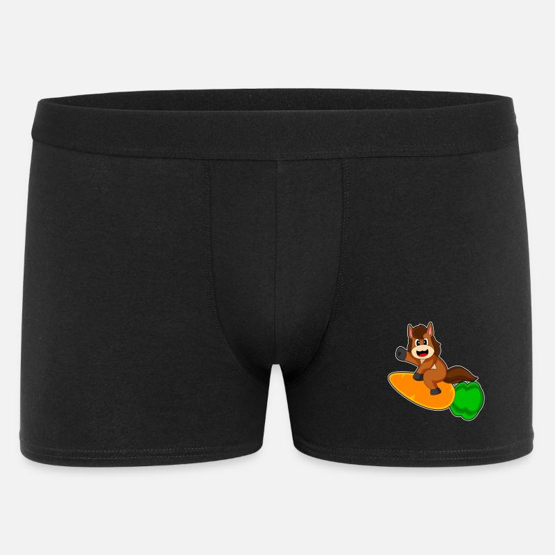 Pferd Karotte Rakete - Männer Boxer Shorts - Schwarz