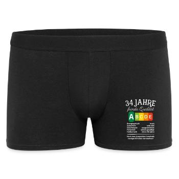 34 Jahre Feinste Qualität Geschenk 34. Geburtstag - Männer Boxer Shorts - Schwarz - Vorne