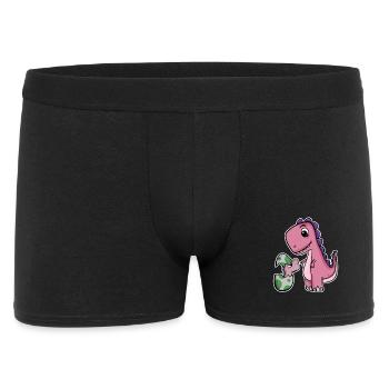 Dinosaur with Baby Dinosaur - Dino - Men's Boxer Shorts - black - Front