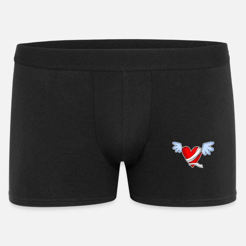 Herz Engel Engelsflügel - Männer Boxer Shorts - Schwarz