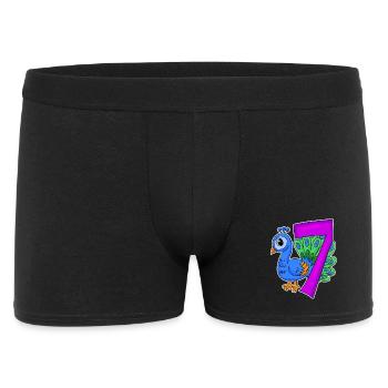 7 birthday 7 years old with animal motif - seven - Men's Boxer Shorts - black - Front