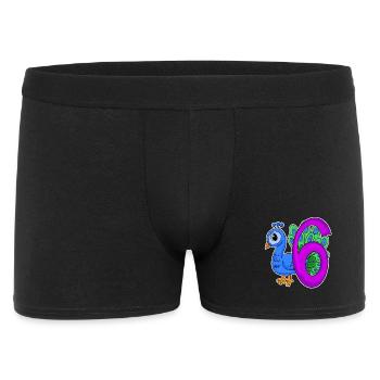 6 Anniversaire 6 ans avec motif animal - six - Boxer Homme - noir - Devant