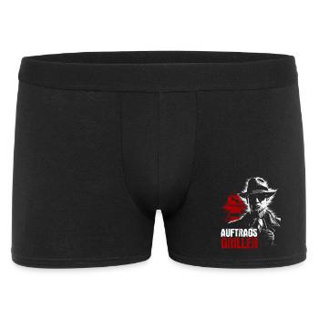 Auftragsgriller Grillmeister BBQ Grillen Geschenk - Männer Boxer Shorts - Schwarz - Vorne