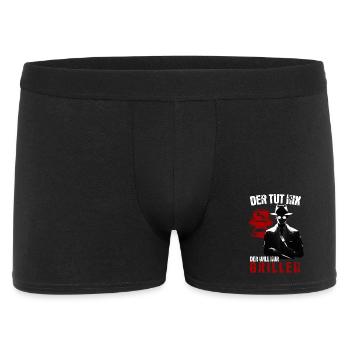 Der Tut Nix Der Will Nur Grillen BBQ Geschenk - Männer Boxer Shorts - Schwarz - Vorne