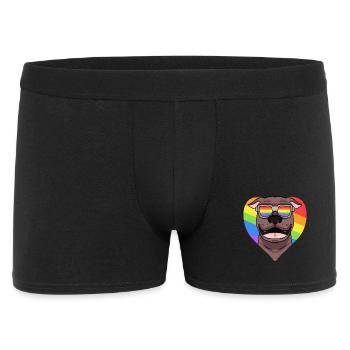 Rainbow - Chien pitbull avec lunettes - Boxer Homme - noir - Devant
