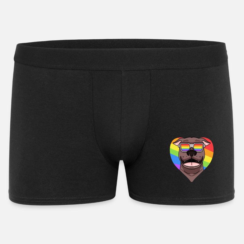 Rainbow - Chien pitbull avec lunettes - Boxer Homme - noir