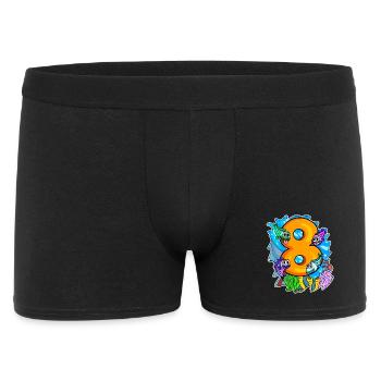 8 years old - 8th birthday with animal motif - Men's Boxer Shorts - black - Front
