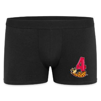 4. Geburtstag Motiv Giraffe - vier Jahre alt - Männer Boxer Shorts - Schwarz - Vorne