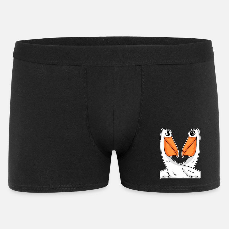 zwei Pelikane - Männer Boxer Shorts - Schwarz