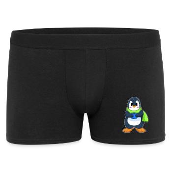 Pinguin Kaffee Tasse - Männer Boxer Shorts - Schwarz - Vorne