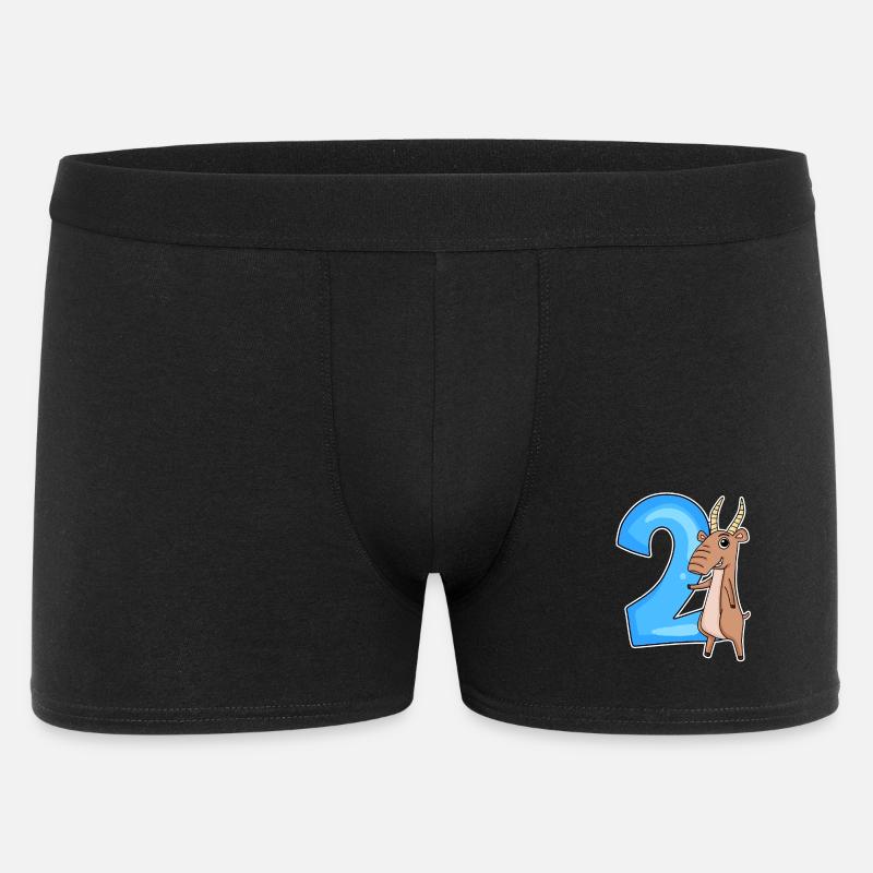 2 ° compleanno Motivo Saiga Antelope - due anni al - Boxer da uomo - nero