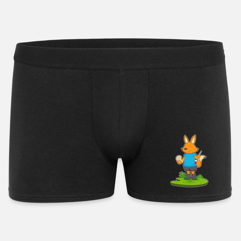 Fuchs Malen Pinsel - Männer Boxer Shorts - Schwarz