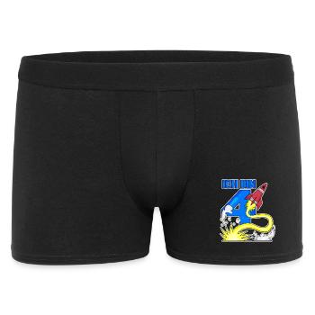 4 Geburtstag Junge Astronaut Rakete - vier Jahre - Männer Boxer Shorts - Schwarz - Vorne