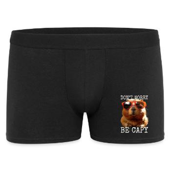 Capybara Dont Worry Be Capy Wasserschwein Nagetier - Männer Boxer Shorts - Schwarz - Vorne