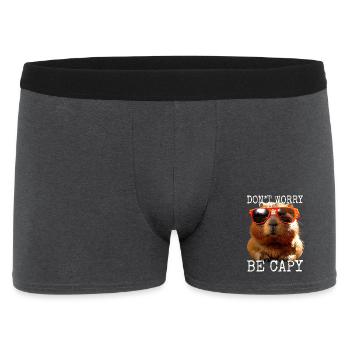 Capybara Dont Worry Be Capy Wasserschwein Nagetier - Männer Boxer Shorts - Anthrazit - Vorne