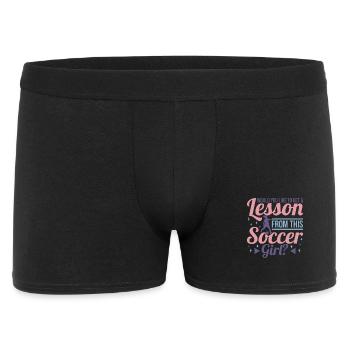 Fußballspielerin - Männer Boxer Shorts - Schwarz - Vorne