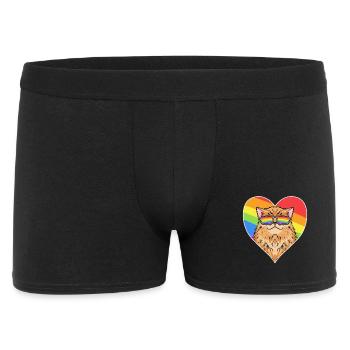 Arc-en-ciel - Chat persan avec lunettes et cœur - Boxer Homme - noir - Devant