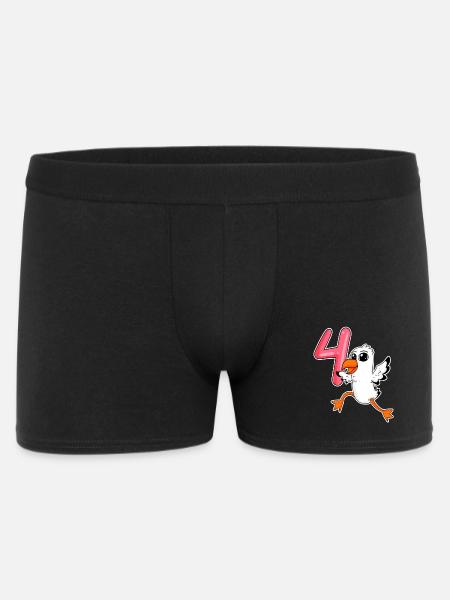 Mouette motif 4ème anniversaire - quatre ans - Boxer Homme - noir