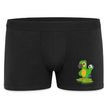 Papagei Fußballspieler Fußball - Männer Boxer Shorts - Schwarz - Vorne