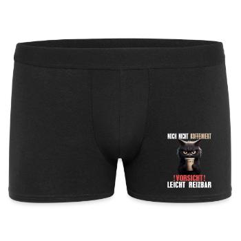 Kaffee Katze Nicht Koffeiniert - Leicht Reizbar - Männer Boxer Shorts - Schwarz - Vorne