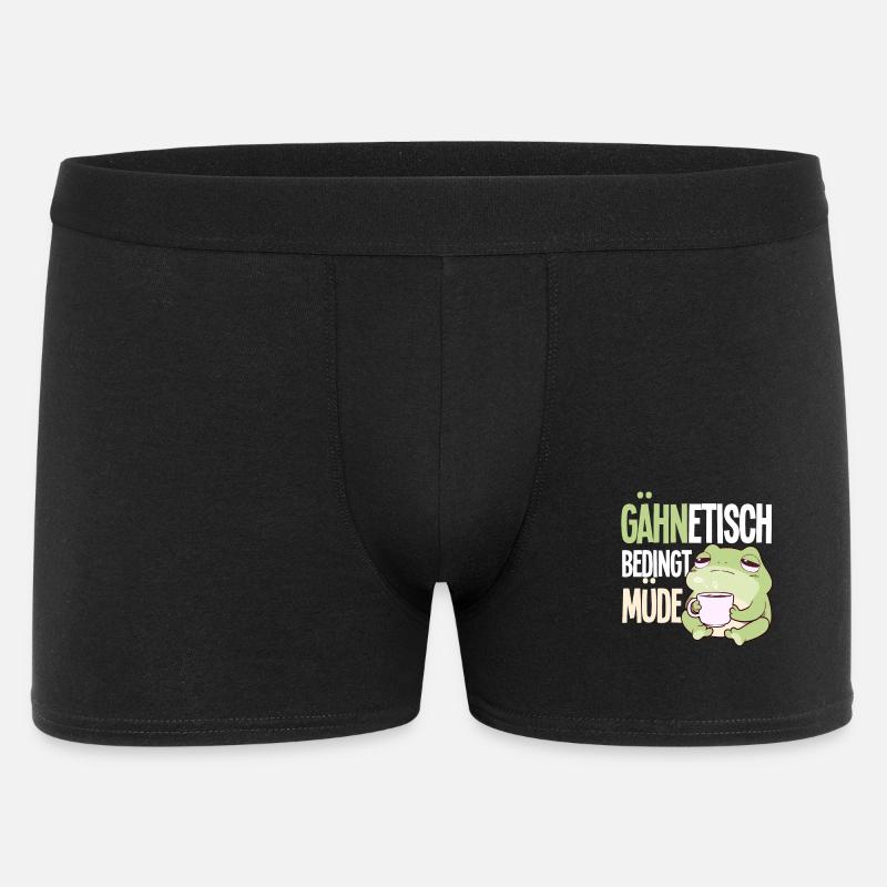 Gähntechnisch Bedingt Müde Frosch Morgenmuffel - Männer Boxer Shorts - Schwarz
