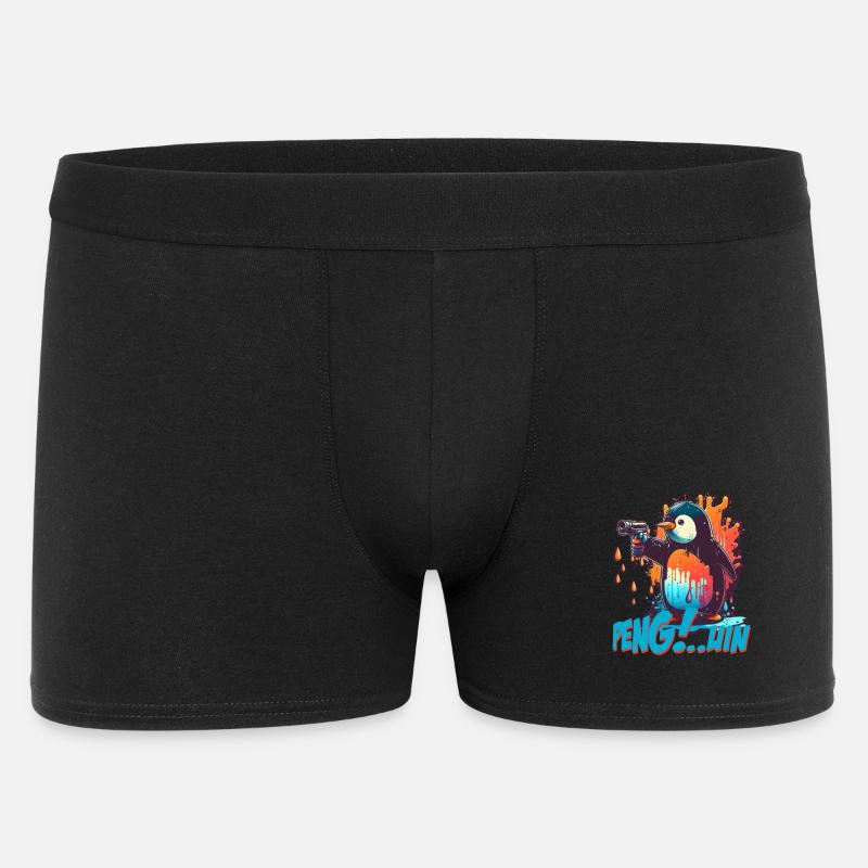 Stylo.. Guin Penguin avec pistolet - Boxer Homme - noir