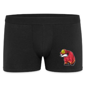 Dachs Feuerwehrmann Feuerwehrhelm Feuerwehr - Männer Boxer Shorts - Schwarz - Vorne
