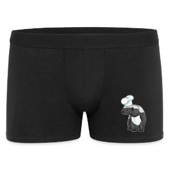 Dachs Koch Kochmütze Kochen - Männer Boxer Shorts - Schwarz - Vorne