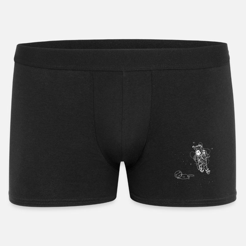 Drôle de chat animal dans l’astronaute de l’espace - Boxer Homme - noir