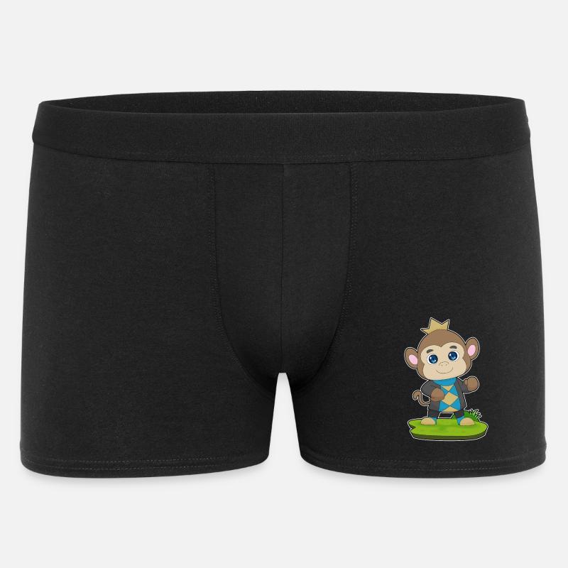 Affe Prinz Krone - Männer Boxer Shorts - Schwarz