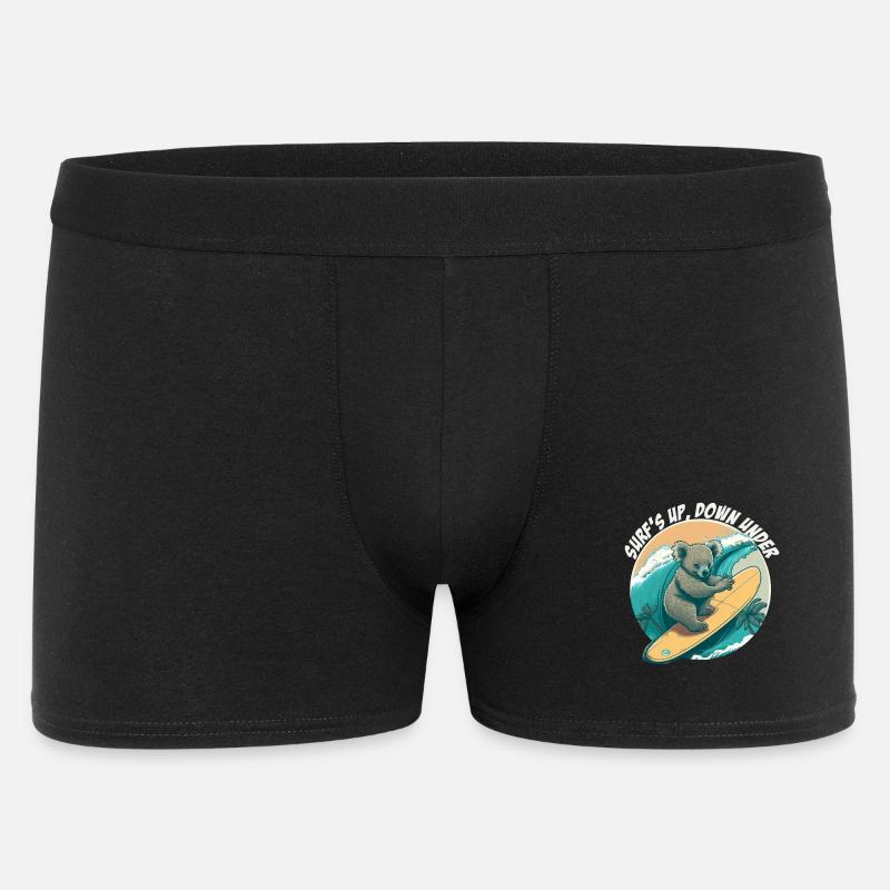 Down under surfing koala bear - Men's Boxer Shorts - black