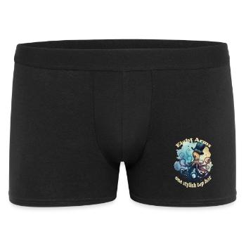 Acht Arme ein stylisher Hut Krake - Männer Boxer Shorts - Schwarz - Vorne