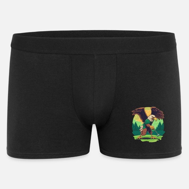 Golf-playing eagle - Men's Boxer Shorts - black