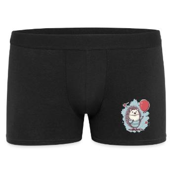 süsser Igel mit Luftballon - Männer Boxer Shorts - Schwarz - Vorne