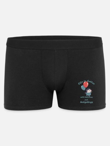 Petit hérisson avec ballons et lettrage - Boxer Homme - noir