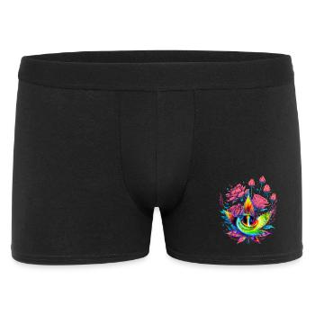 Psychedelic cannabis leaf with dragon eye - Men's Boxer Shorts - black - Front