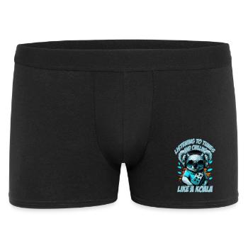 ours koala avec lettrage, Walkman et lunettes de soleil - Boxer Homme - noir - Devant