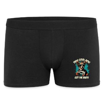 dog with boombox and lettering - Men's Boxer Shorts - black - Front