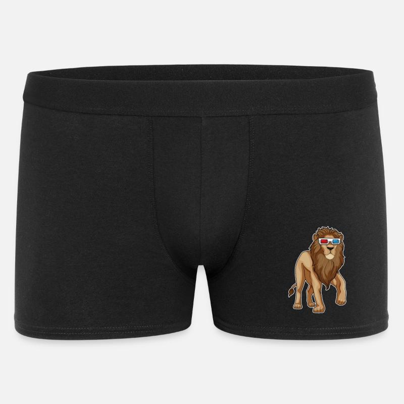 Löwe Brille - Männer Boxer Shorts - Schwarz