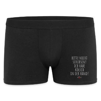 Nicht Schubsen Kölsch Kölle Kölner Karneval Köln - Männer Boxer Shorts - Schwarz - Vorne