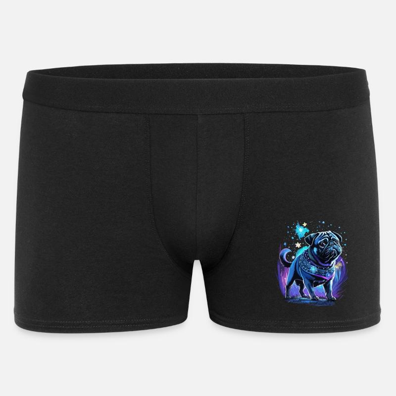 Mitternachtszauber Mops Hund - Männer Boxer Shorts - Schwarz