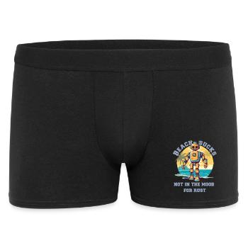 Robot on the beach with lettering - Men's Boxer Shorts - black - Front