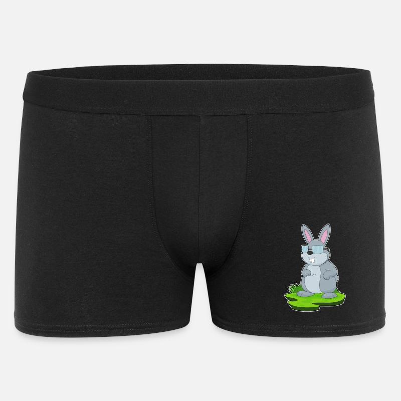 Hase Brille - Männer Boxer Shorts - Schwarz