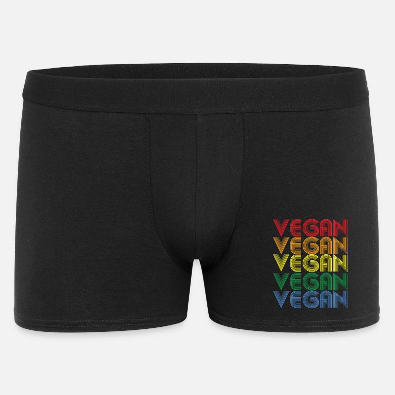 Regenbogen VEGAN Statement - Männer Boxer Shorts - Schwarz